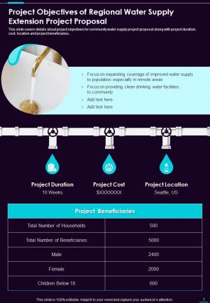 Regional Water Supply Extension Project Proposal Sample Document Report Doc Pdf Ppt