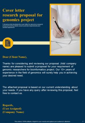 Research Proposal For Genomics Project Report Sample Example Document