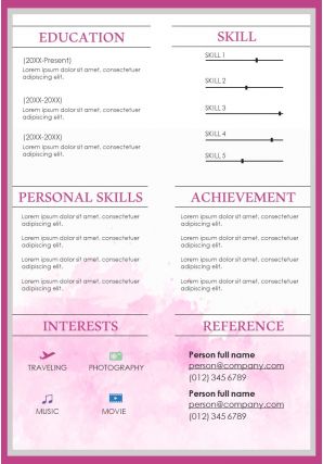 Resume design powerpoint template for business professionals