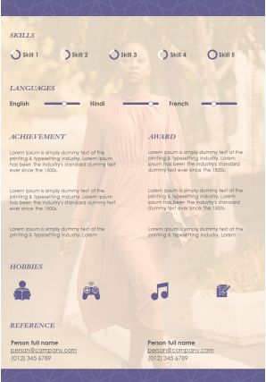 Resume sample with personal information