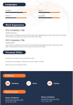 Resume Sample With Professional Summary And Educational Background |  PowerPoint Slides Diagrams | Themes for PPT | Presentations Graphic Ideas
