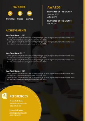 Resume template sales manager cv visual resume