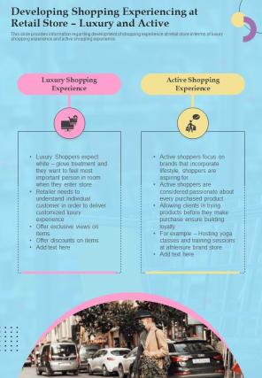 Retail Developing Shopping Experiencing At Retail Store One Pager Sample Example Document