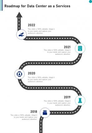Roadmap For Data Center As A Services One Pager Sample Example Document