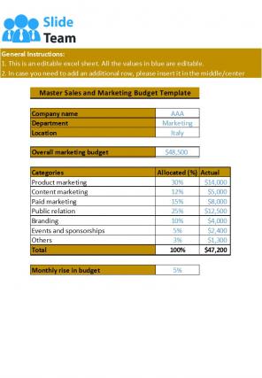 Sales And Marketing Budget Excel Spreadsheet Worksheet Xlcsv XL Bundle V Attractive Template