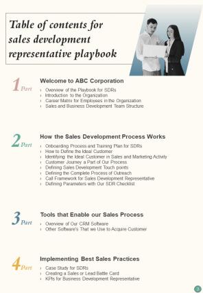Sales Development Representative Playbook Report Sample Example Document