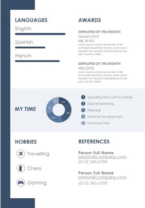 Sales Manager Resume Template Professional CV For Sales Professionals