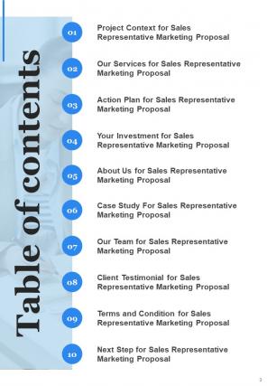 Sales Representative Marketing Proposal Report Sample Example Document