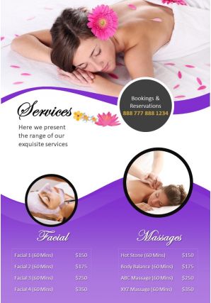 Salon and spa four page brochure template