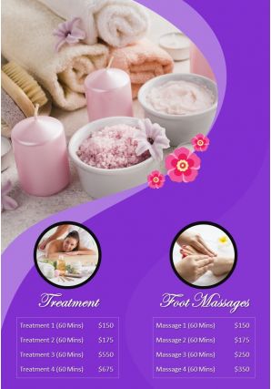 Salon and spa four page brochure template