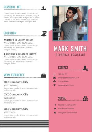 Sample cv format for personal assistant