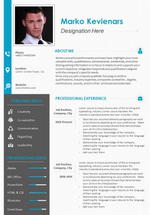 Sample Format Of Resume For Job Application Template Presentation Sample Of Ppt Presentation Presentation Background Images