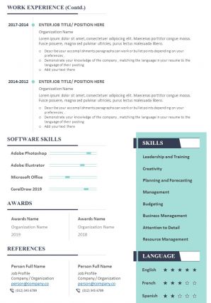 Sample Resume For User Experience Designer