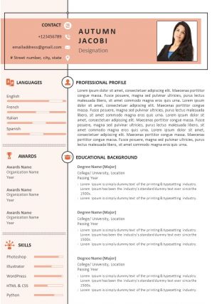 Sample resume format for job search