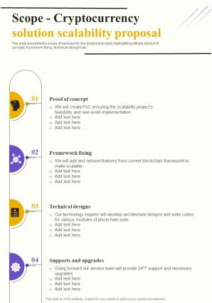 Scope Cryptocurrency Solution Scalability Proposal One Pager Sample Example Document