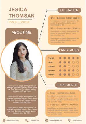 Self Introduction Resume Template - Self Introduction Resume Template Design A4 Format For Job Search Slide01 