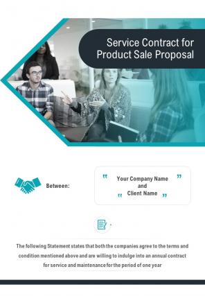 Service Contract For Product Sale Proposal One Pager Sample Example Document