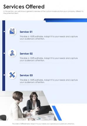 Services Offered Sample Business Proposal One Pager Sample Example Document
