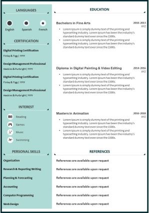 Web Designer CV Template With Job Description