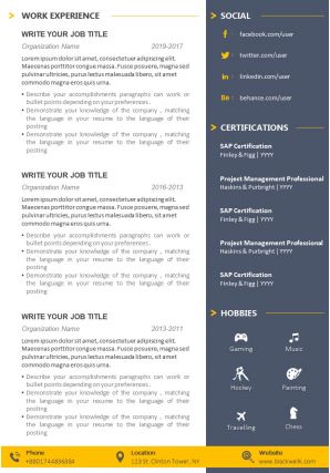 Example resume template with skills summary