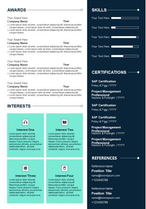 Visual resume sample design with educational details