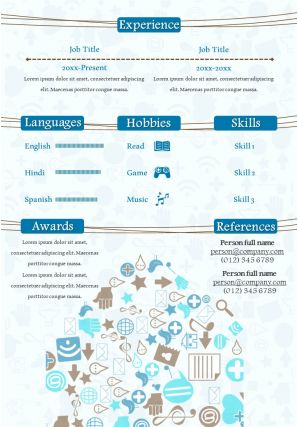 Social media specialist creative resume design infographic template