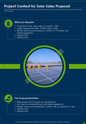 Solar sales proposal example document report doc pdf ppt