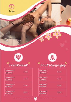 Spa and wellness four page brochure template