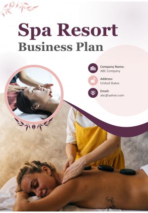 Spa Resort Business Plan Word Pdf Word Document
