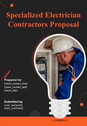 Specialized Electrician Contractors Proposal Report Sample Example Document