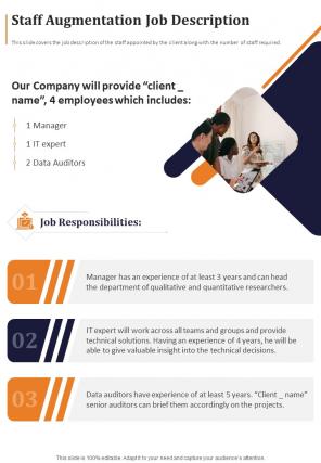 Staff Augmentation Job Description One Pager Sample Example Document