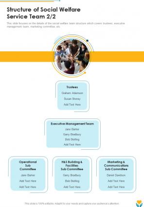 Structure Of Social Welfare Service Team One Pager Sample Example Document