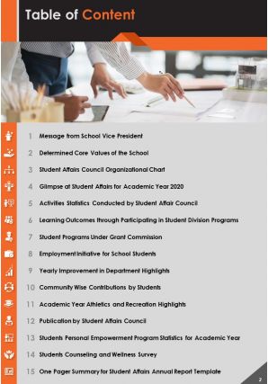 Student affairs annual report template pdf doc ppt document report template
