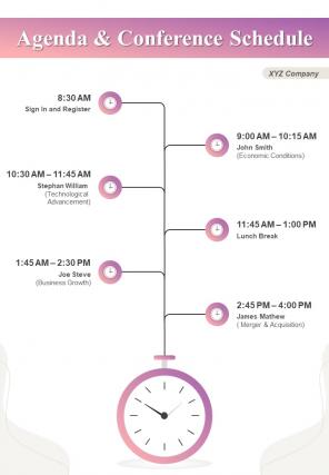 Timeline Depicting Business Conference Schedule And Agenda