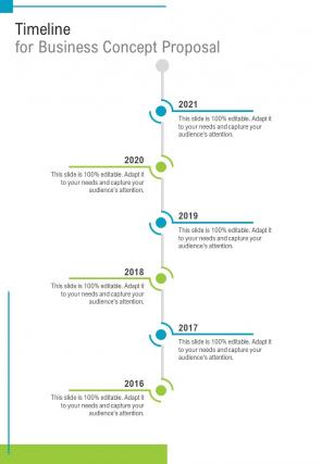 Timeline For Business Concept Proposal One Pager Sample Example Document