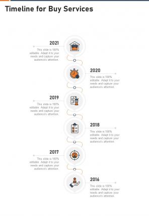 Timeline For Buy Services One Pager Sample Example Document