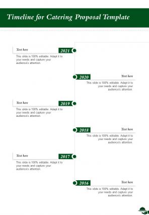 Timeline For Catering Proposal Template One Pager Sample Example Document