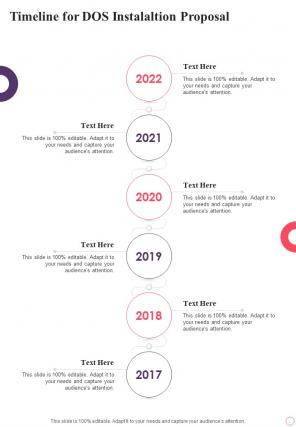 Timeline For Dos Instalaltion Proposal One Pager Sample Example Document