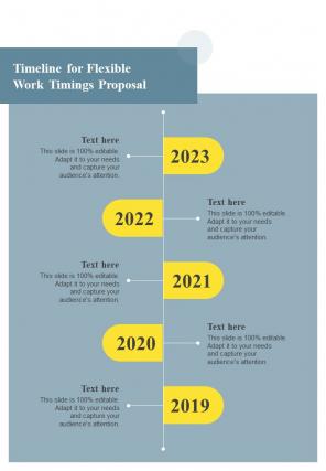 Timeline For Flexible Work Timings Proposal One Pager Sample Example Document