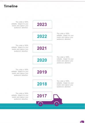 Timeline Kids Home Care Truck Sponsorship Proposal One Pager Sample Example Document