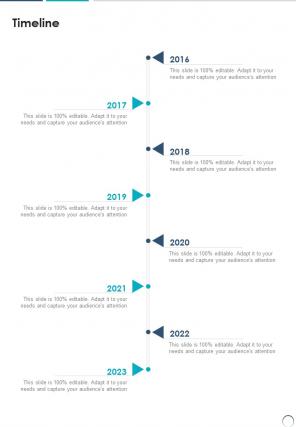 Timeline Sales Consulting Proposal One Pager Sample Example Document
