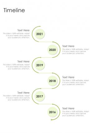 Timeline SEO Proposal One Pager Sample Example Document