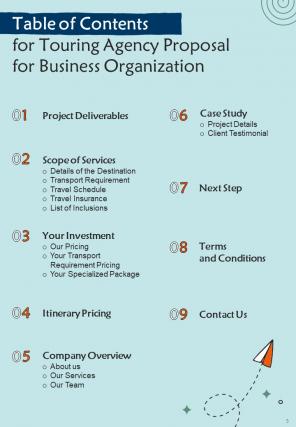 Touring Agency Proposal For Business Organization Report Sample Example Document
