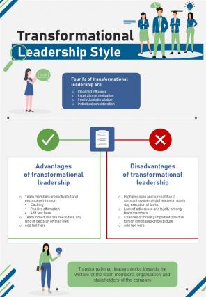 Transformational Leadership Style Advantage And Disadvantages