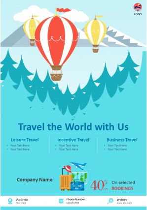 Travel agency four page brochure template