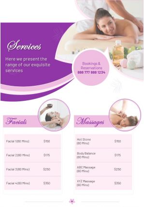 Two page beauty and spa brochure template