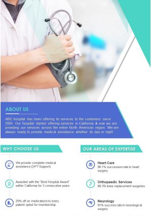 Two page medical services brochure template