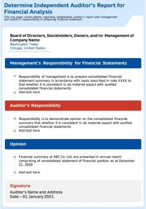 Understanding a financial statement audit template 73 report infographic ppt pdf document