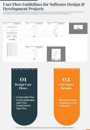 User Flow Guidelines For Software Design And Development One Pager Sample Example Document