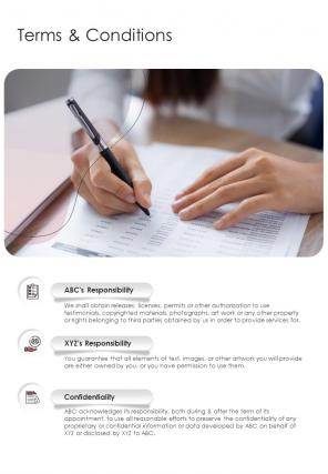 UX Proposal Template Terms And Conditions Cont One Pager Sample Example Document